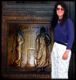 The US Supreme Court in Washington DC features a scene from the shield of Achilles on its massive front door. © Kathleen Vail, all rights reserved.