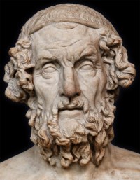 Marble bust of Homer. This is a 2nd - 1st c. BCE Roman copy from a lost Greek original. Please click on image for enlargement and more details