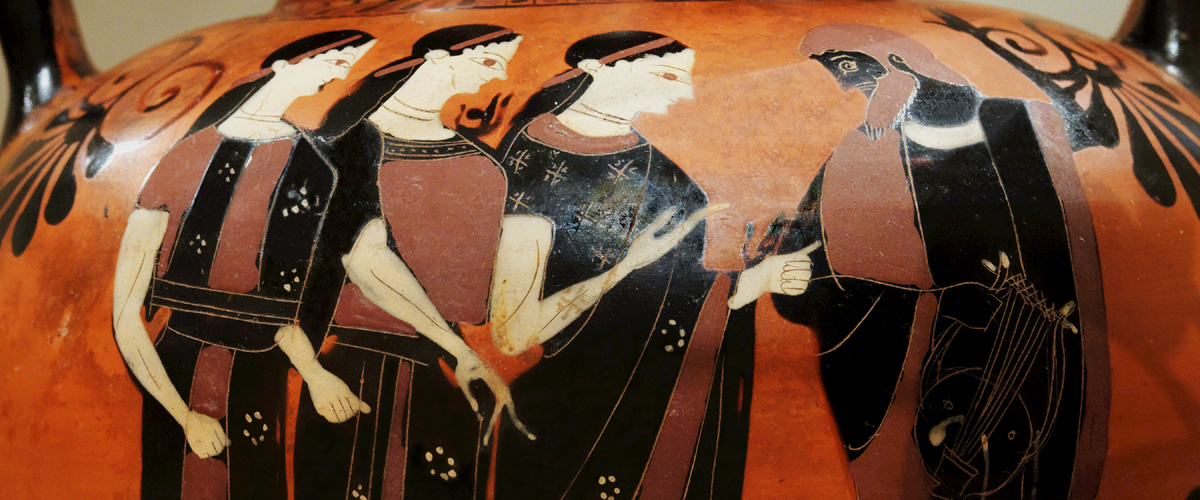 Attic Black-Figure Neck Amphora by Swing Painter c. 540-530 BCE