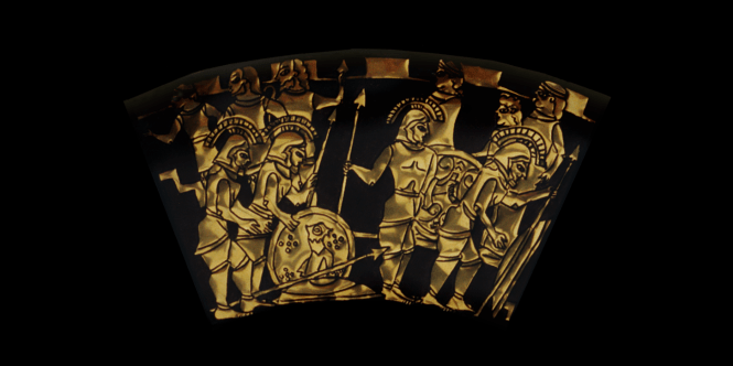 Middle Ring: ARMING FOR A RAID. From the Shield of Achilles by Kathleen Vail © All Rights Reserved