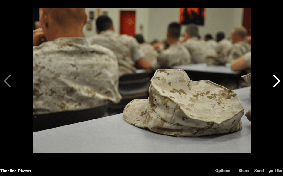 service members attending a Theater of War performance in San Diego - screenshot from the Theater of War facebook page
