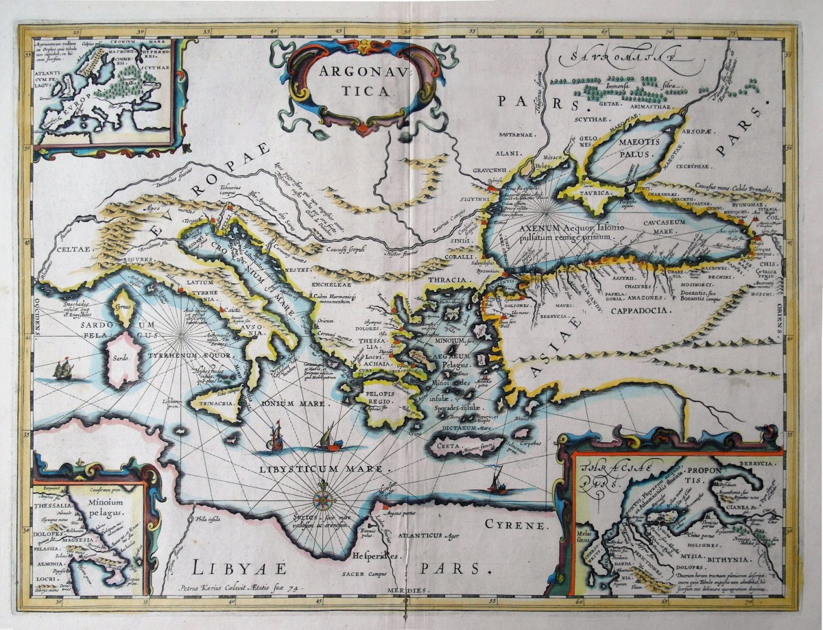 Kaerius' Map of the Argonautica, ca. 1645 CE. Source: Wikimedia Commons