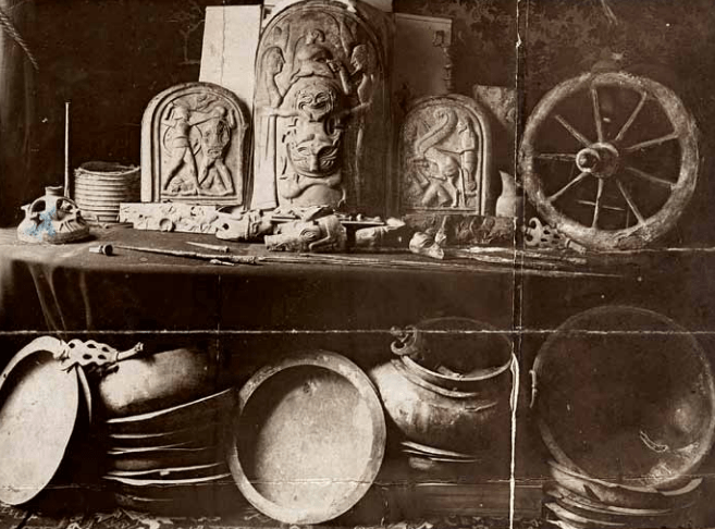 Screenshot of grave goods from the Monteleone Chariot Tomb, prior to shipping them to Paris in 1903. Copyright Metropolitan Museum of Art. Source: Metmuseum.org