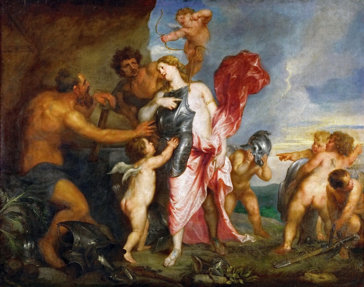 Thetis receives new armor for Achilles from Hephaistos. By Anthony van Dyck, ca. 1630-1632. Source: Wikimedia Commons