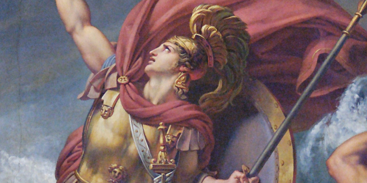 Detail from The Fight of Achilles against Scamander and Simoeis by Auguste Couder, ca. 1819. Source: Wikimedia Commons