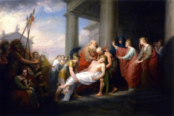 Priam Returning with the body of Hektor, by John Trumbull, ca. 1756-1843.